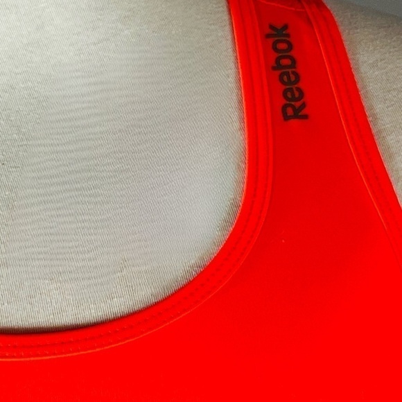 REEBOK racerback tank neon orange mesh insert on back branded size S - Picture 3 of 11